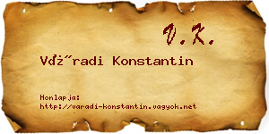 Váradi Konstantin névjegykártya